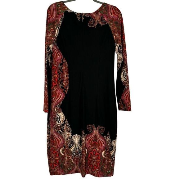 Joseph Ribkoff Scarf Print Paisley Baroque Dress Size 12 - Picture 5 of 8
